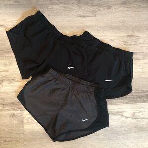 EUC Lot of 3pr Nike Black and Gray Athletic Shorts Set